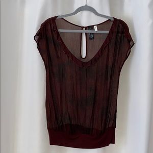 GUESS Silk sheer top With chain detail new